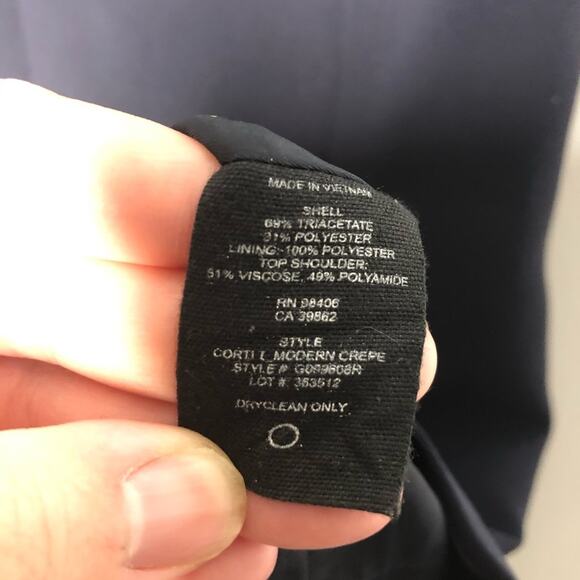 Theory Modern Crepe Sheath Dress Navy Lace 2 EUC - Picture 6 of 9